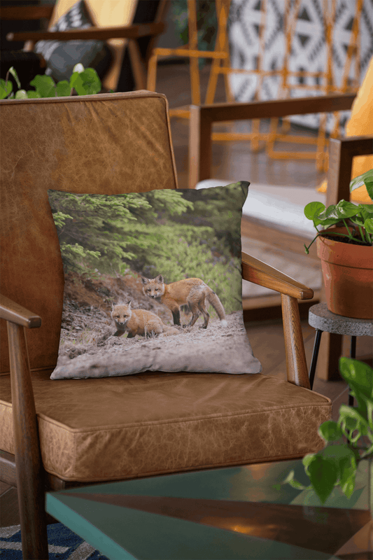 Coussin 18x18 Jeunes Renards roux 1 CS-1818-034