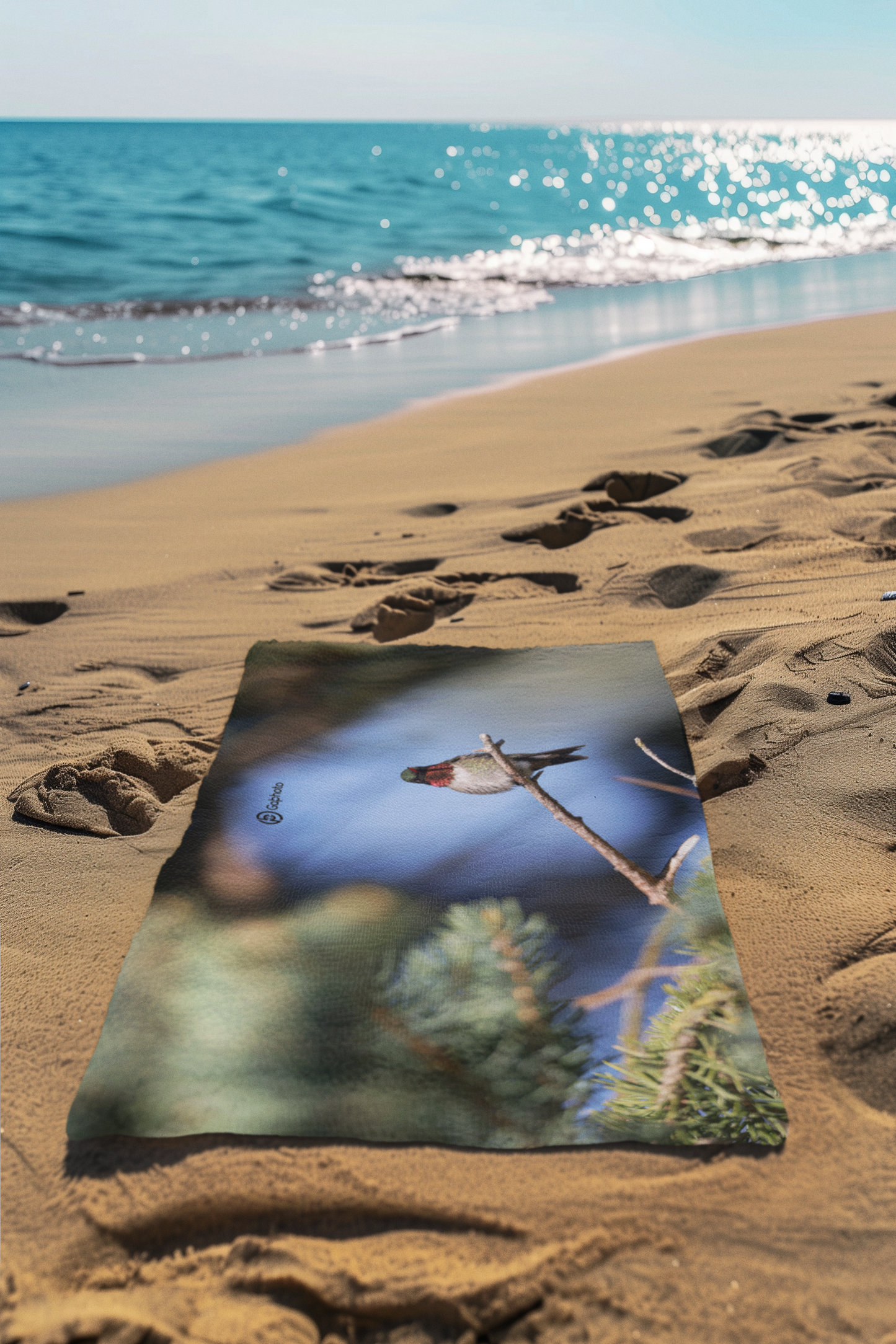 Serviette de Plage Pavots bleu\Colibri