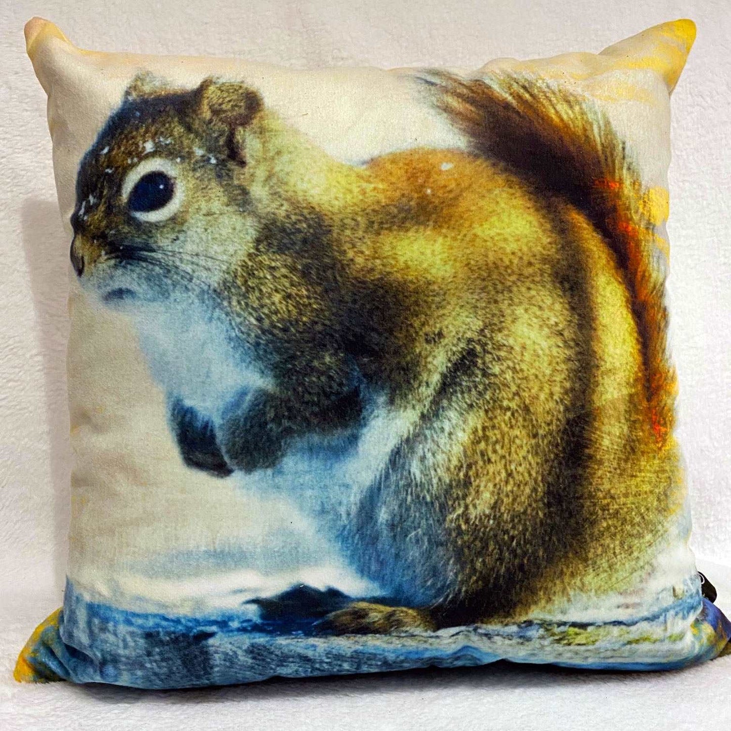 Coussin 14x14 Écureuil roux en hiver CS-1414-017