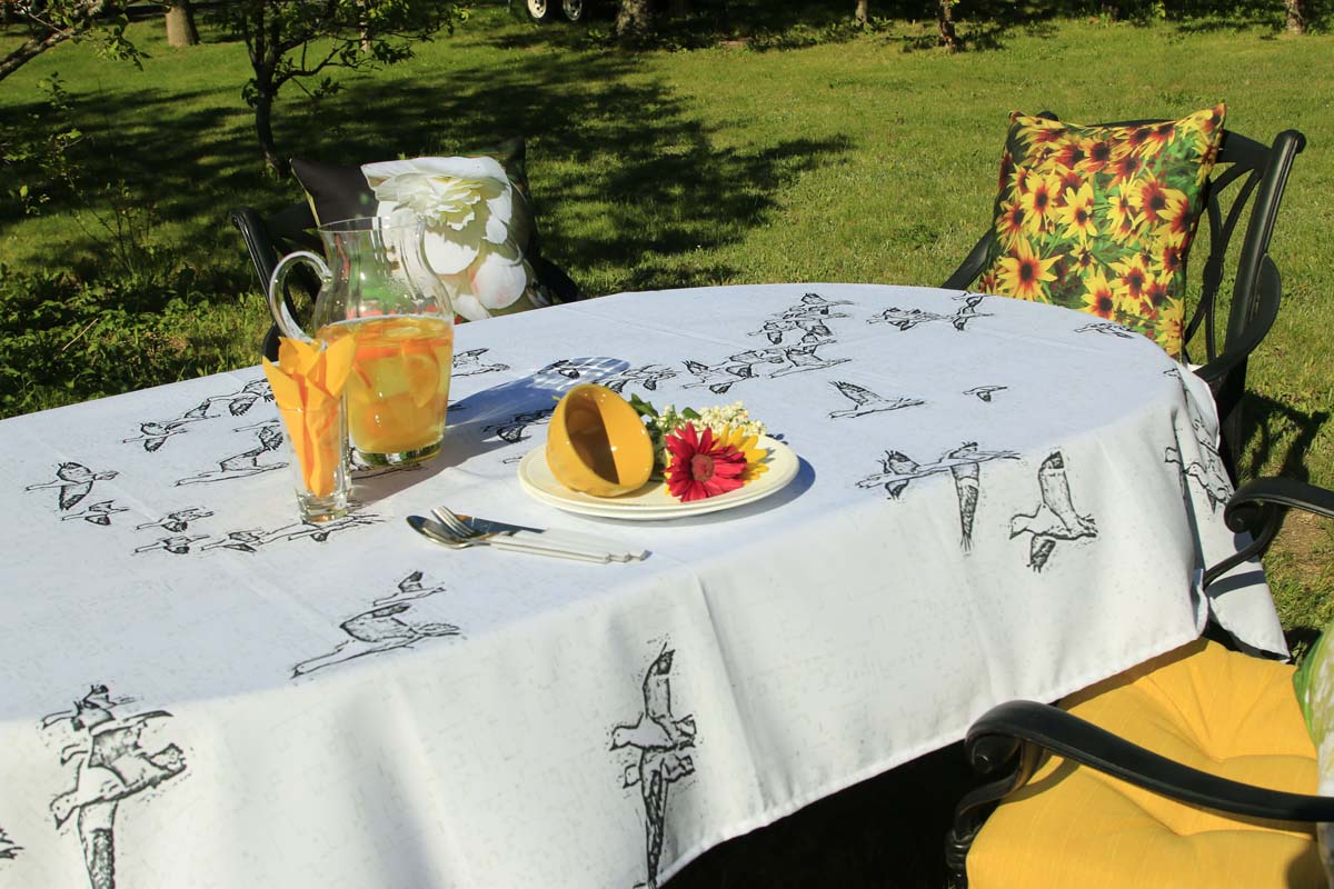 Nappe Gabphoto Oies noir et blanc 1b