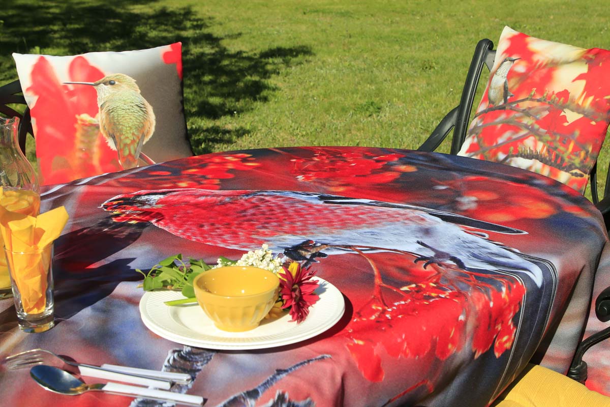 Gabphoto nappe Durbec ambiance table en extérieur 1