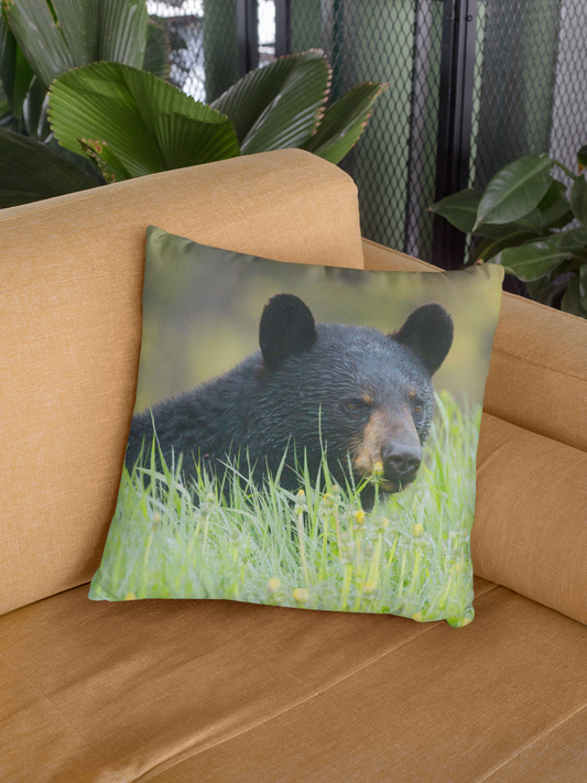 Bear and tall grass cushion 18x18 CS-1818-026