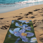 Serviette de Plage Pavots bleu\Colibri