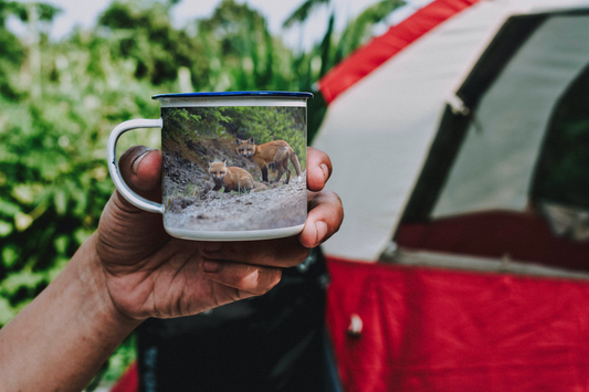 Tasse en métal TA-003 Renardeaux