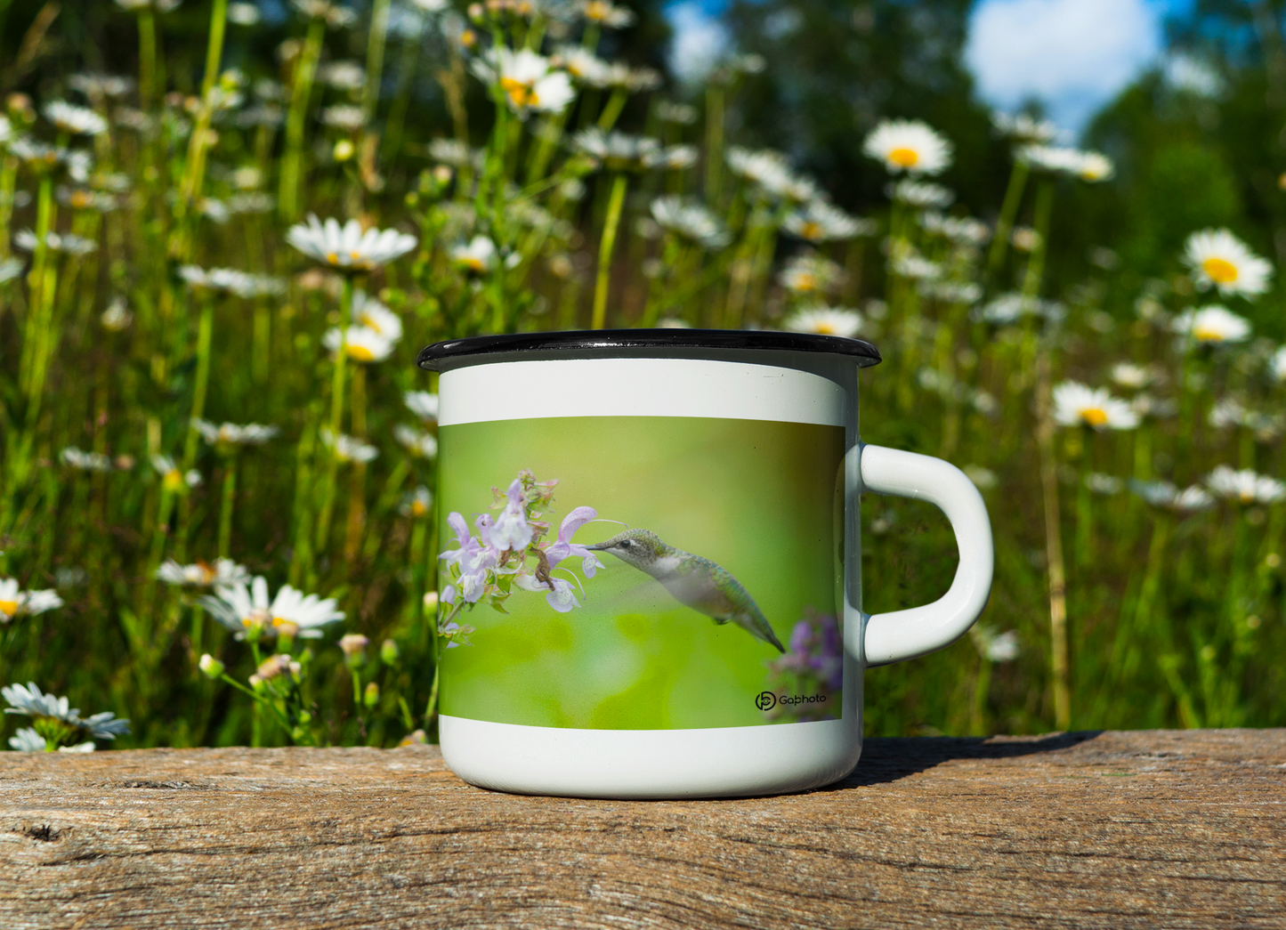 Tasse en métal TA-018 Colibri fond vert