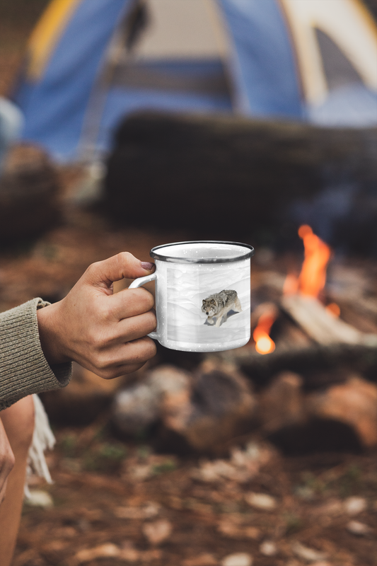 Tasse en métal TA-020 Loup gris