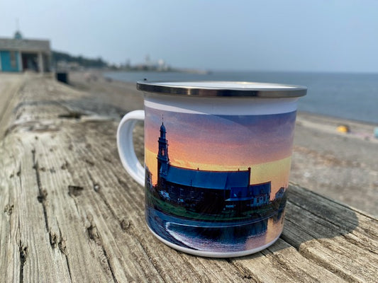 Tasse en métal TA-029 Baie de Ste Luce coucher de soleil